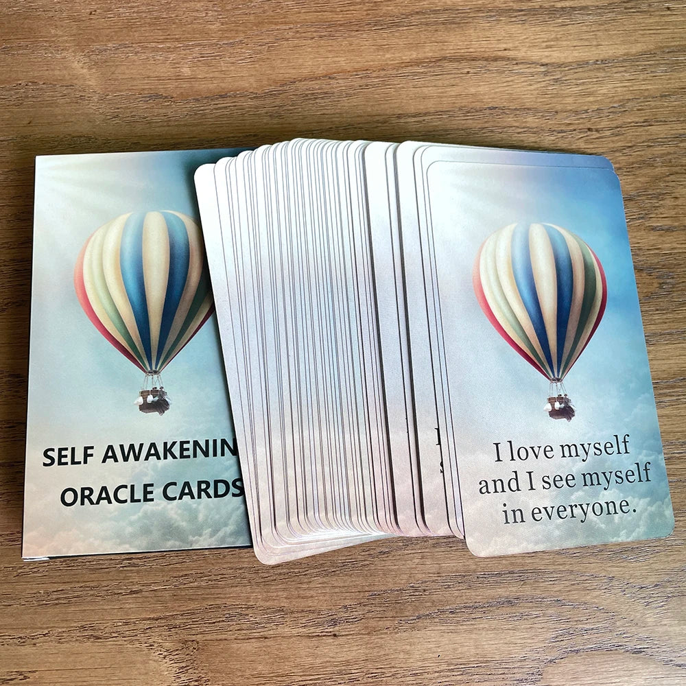 Self Awakening Oracle Cards 12x7cm Affirmation Clarity Deck with Meaning on It Keywords Tarot English Fortune Telling 52-cards