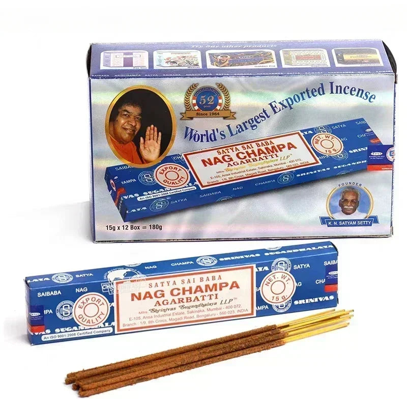 India Stick Incenses White Sage Sandalwood Natural Household Indoor Clean Air Indian Incense Sticks NAG Champa Satya Handmade