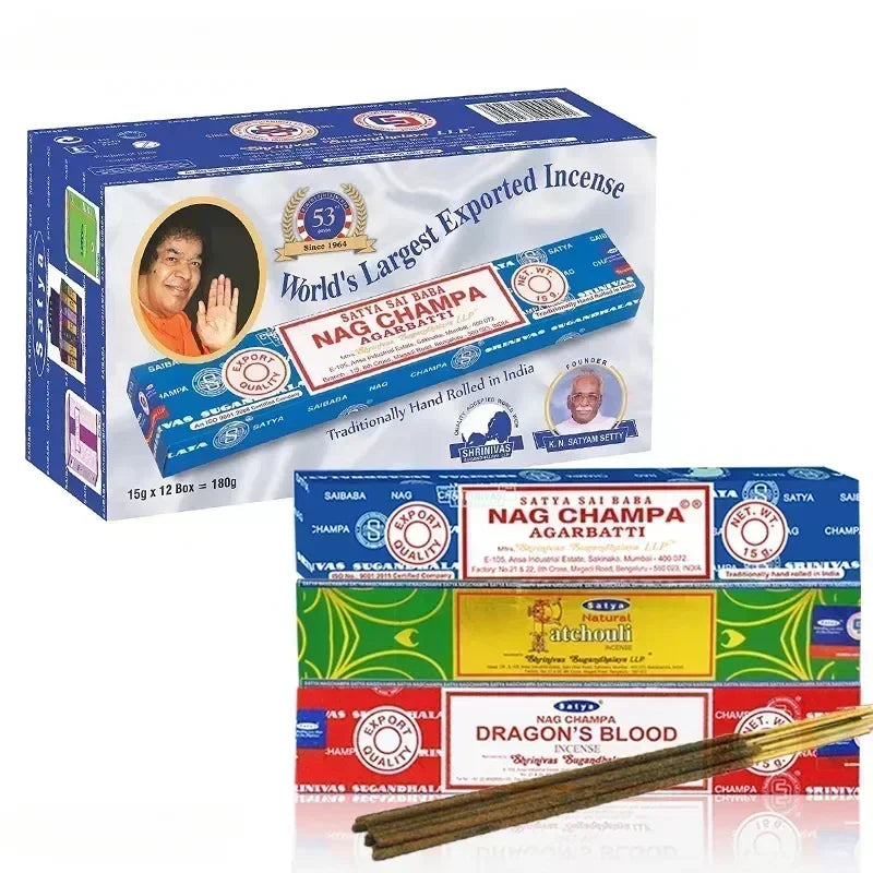 India Stick Incenses White Sage Sandalwood Natural Household Indoor Clean Air Indian Incense Sticks NAG Champa Satya Handmade